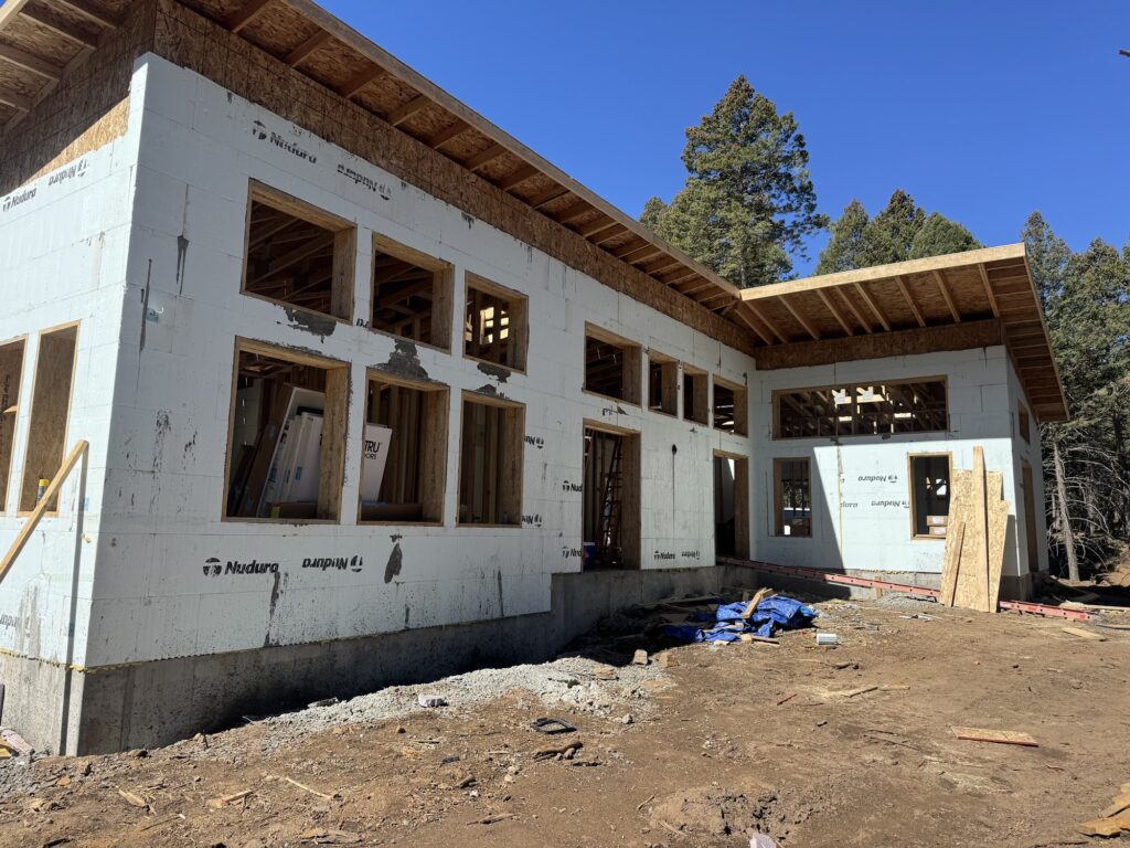 Insulated concrete form ICF walls under construction on a Colorado home