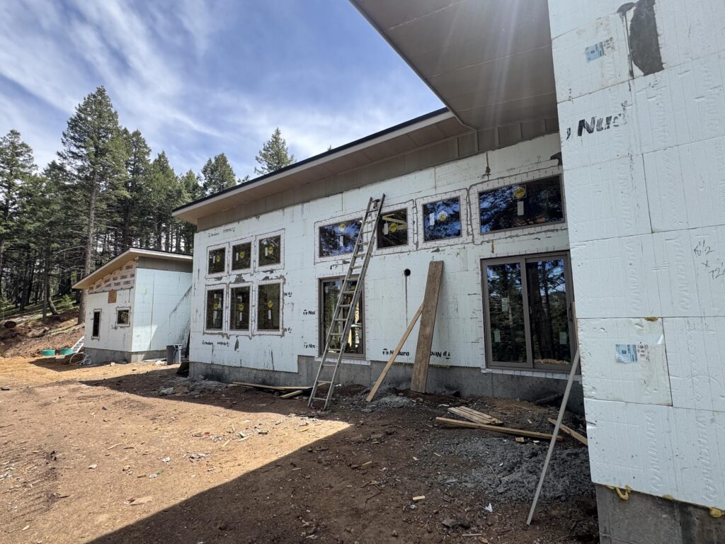 Nudura ICF walls with window openings on a Colorado mountain home under construction